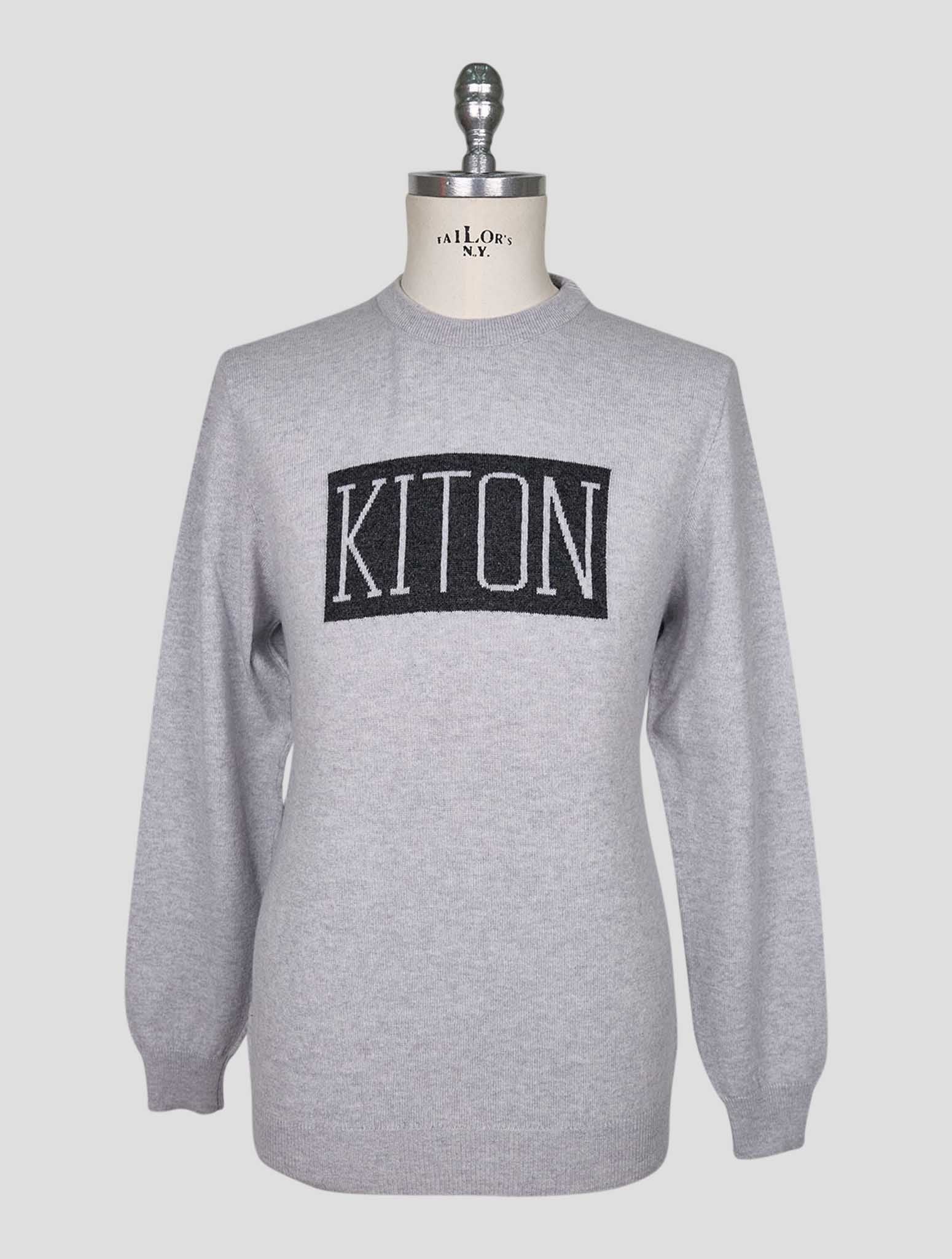 Kiton Gray Cashmere Sweater Crewneck