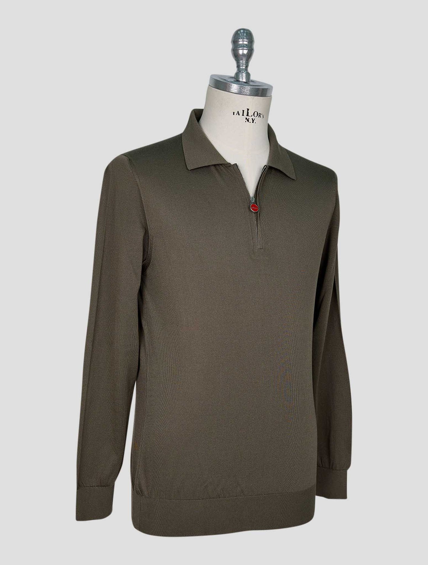 Kiton Green Silk Sweater Polo