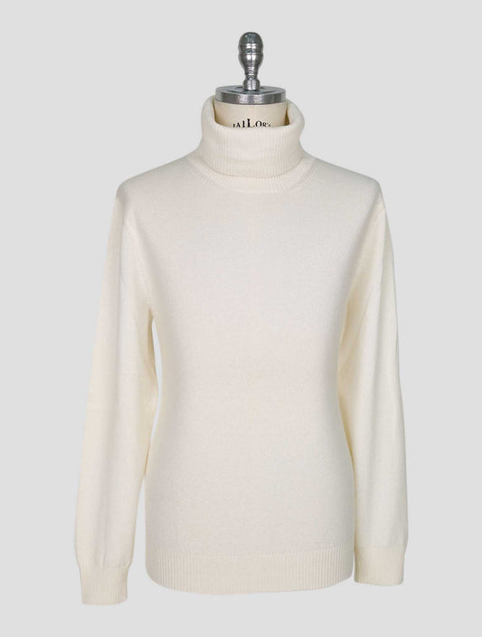 Kiton White Cashmere Sweater Turtleneck