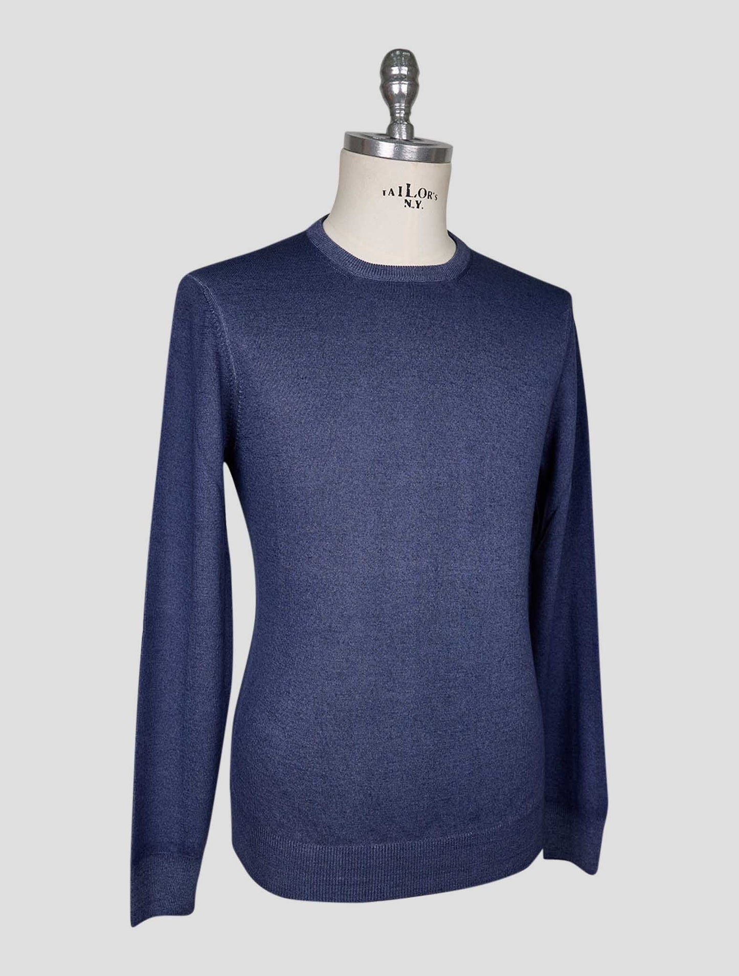 Kiton Blue Wool Sweater Crewneck