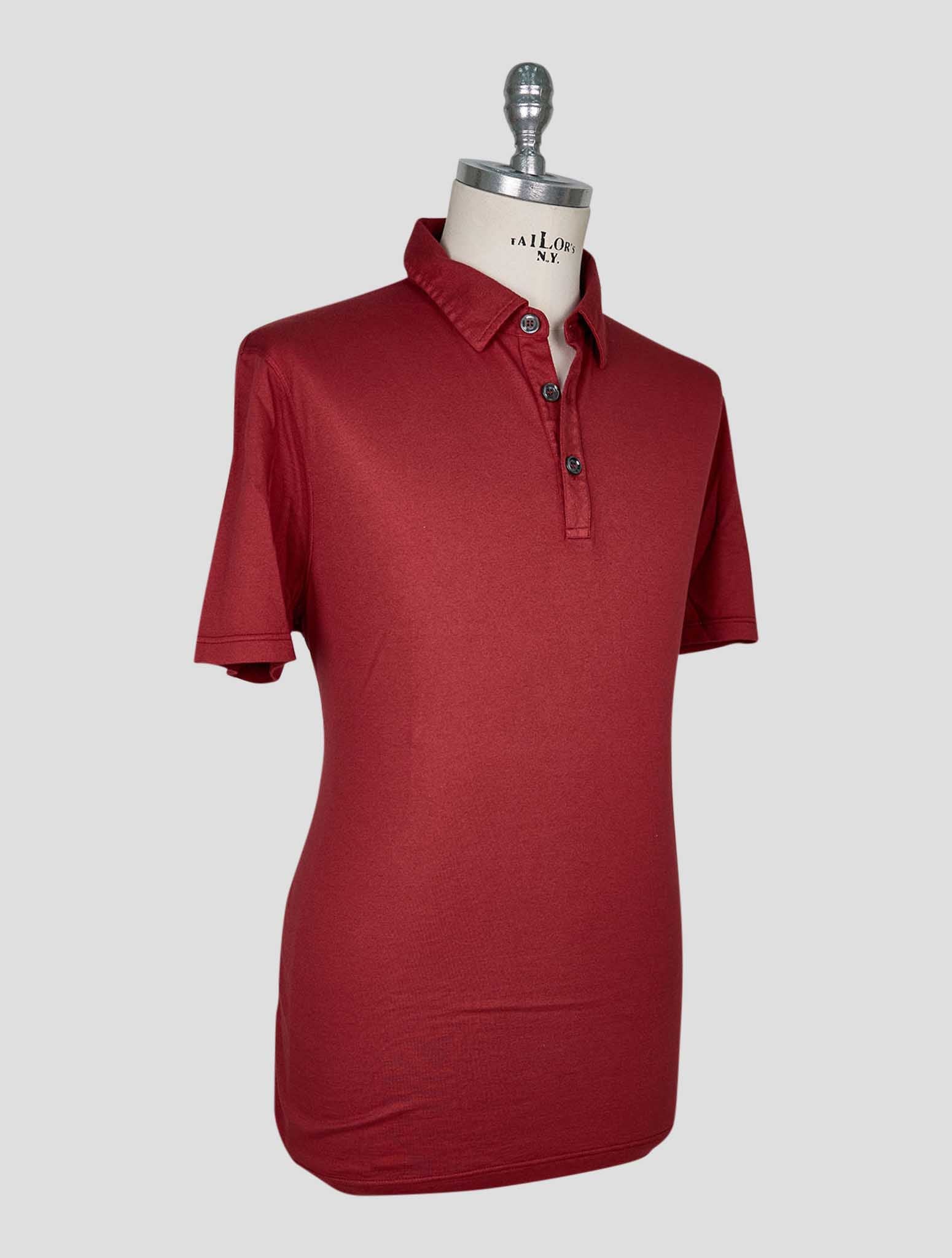 Kiton Burgundy Cotton Cashmere Polo