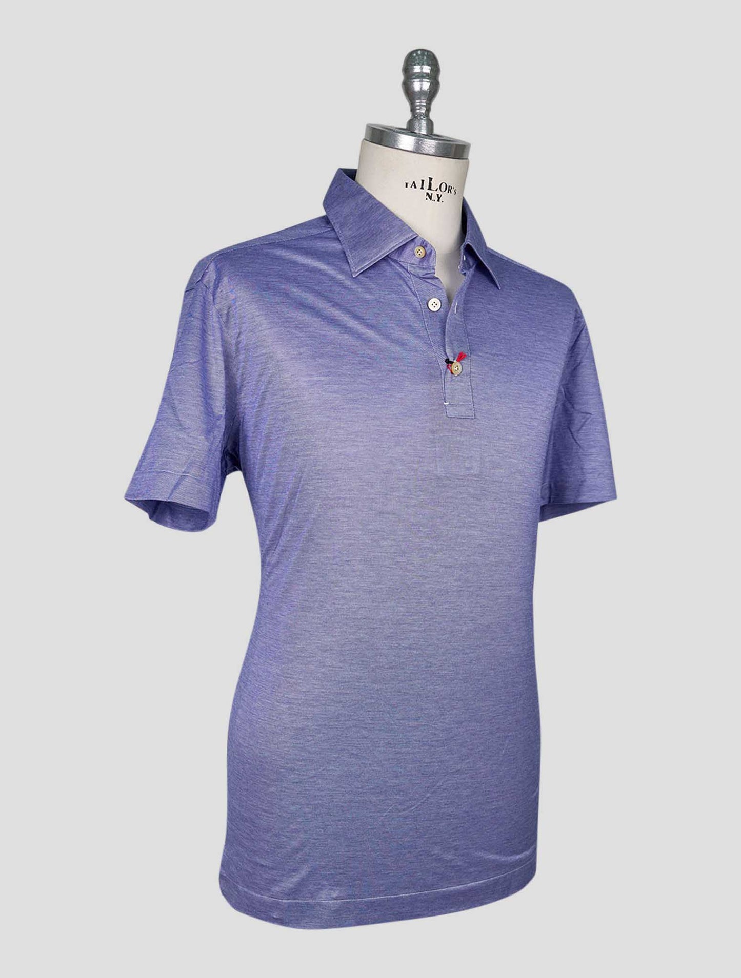 Kiton Blue Cotton Polo Positano
