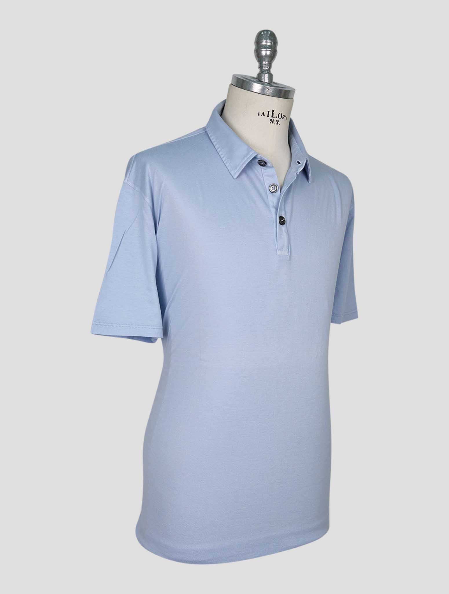 Kiton Light Blue Cotton Cashmere Polo