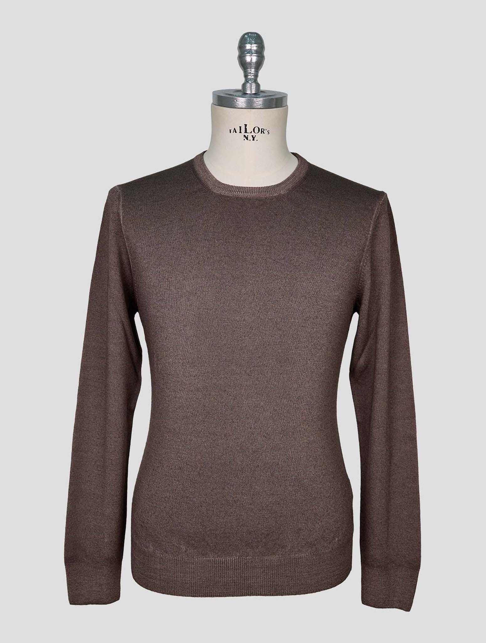 Kiton Brown Wool Sweater Crewneck