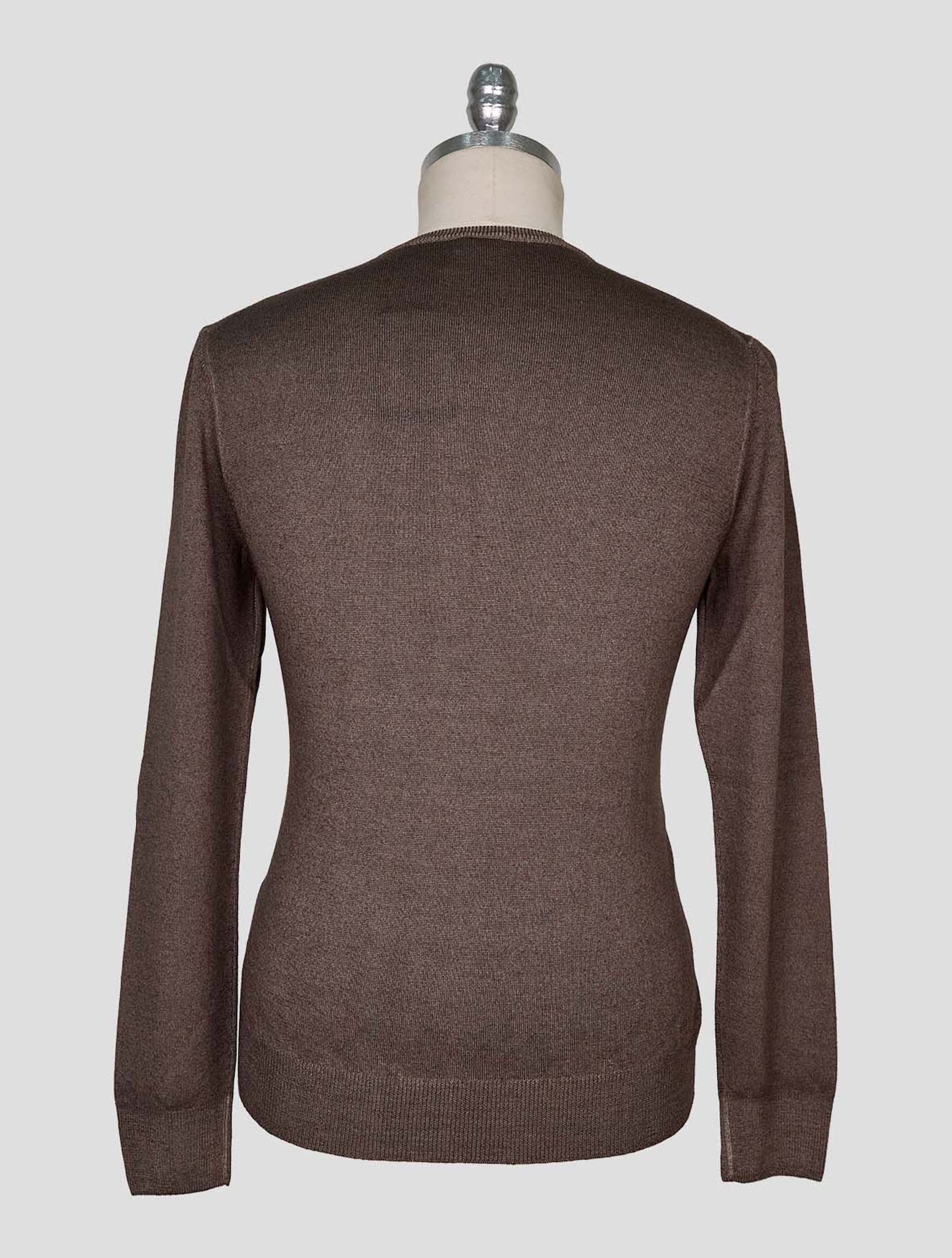 Kiton Brown Wool Sweater Crewneck
