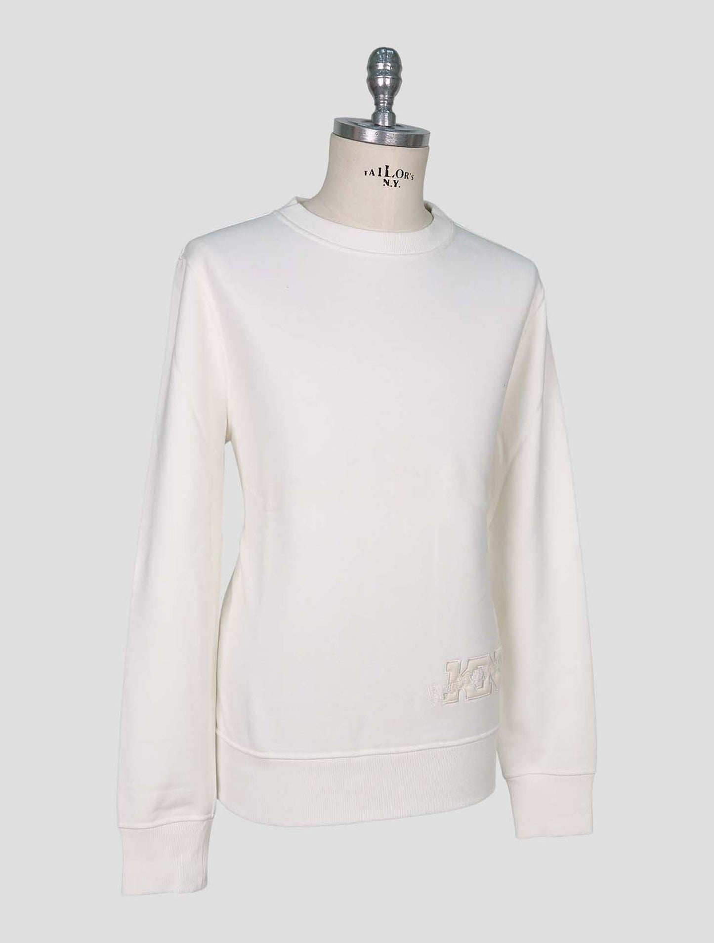 Kiton Knt White Cotton Sweater Crewneck