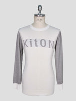 Kiton White Cotton Sweater Crewneck