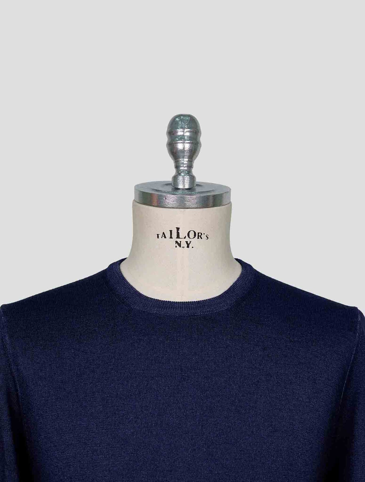 Kiton Blue Wool Sweater Crewneck