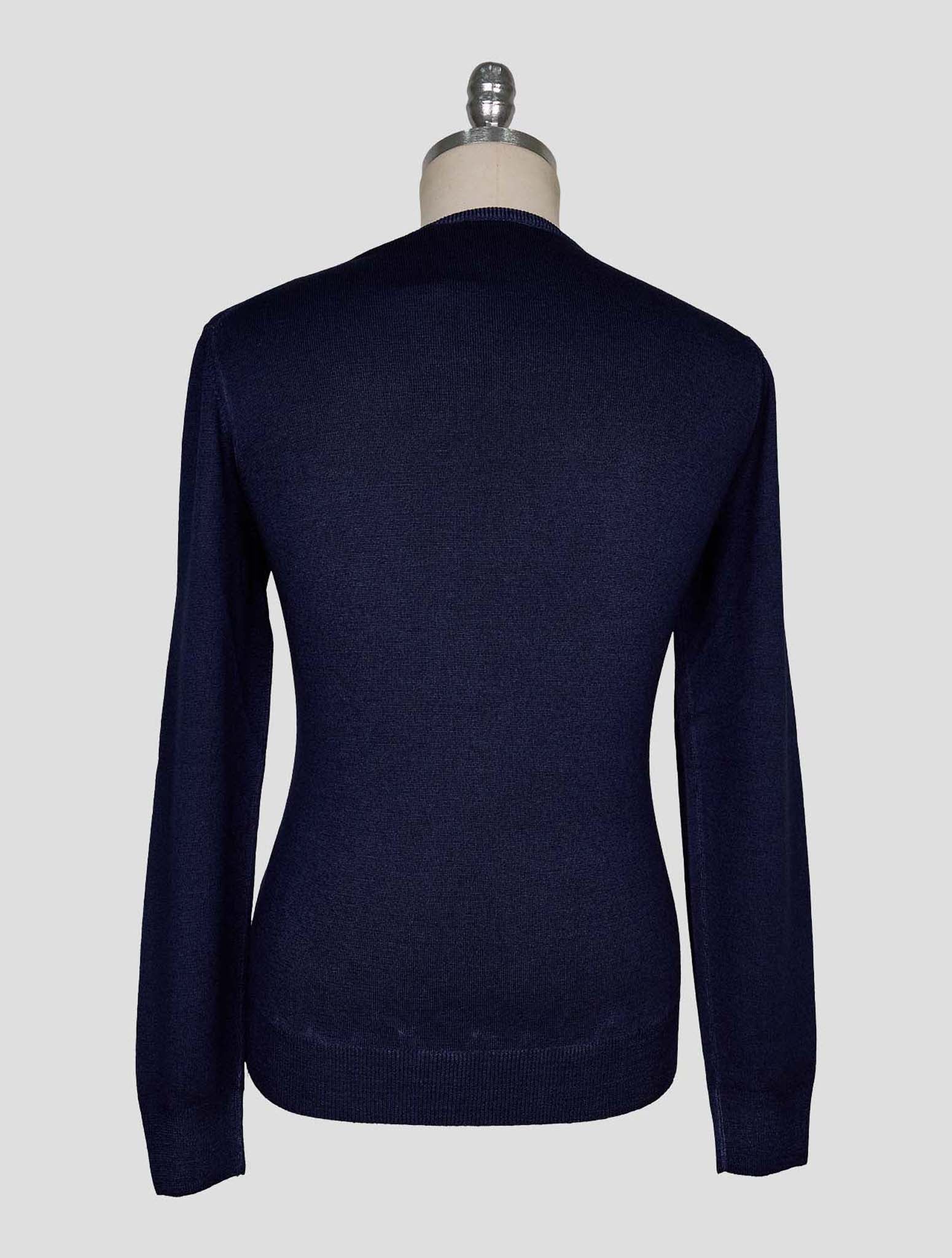Kiton Blue Wool Sweater Crewneck