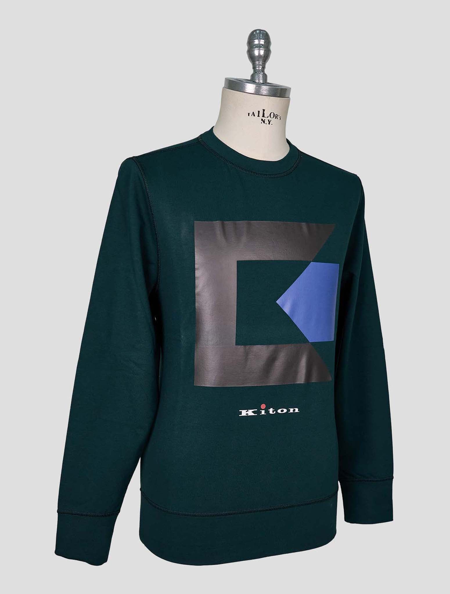 Kiton Green Cotton Ea Sweater Crewneck