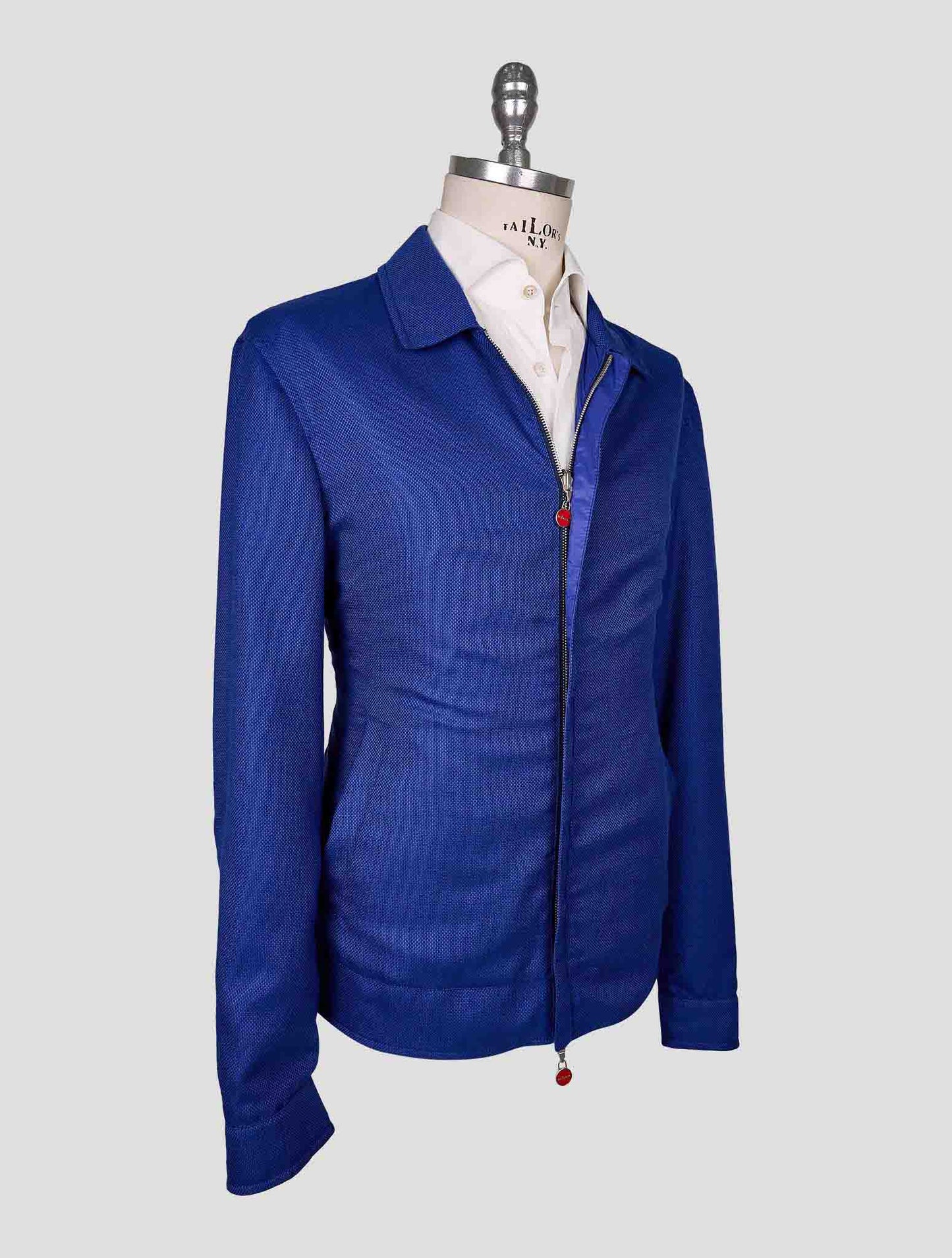 Kiton Blue Cashmere Silk Reverse Coat