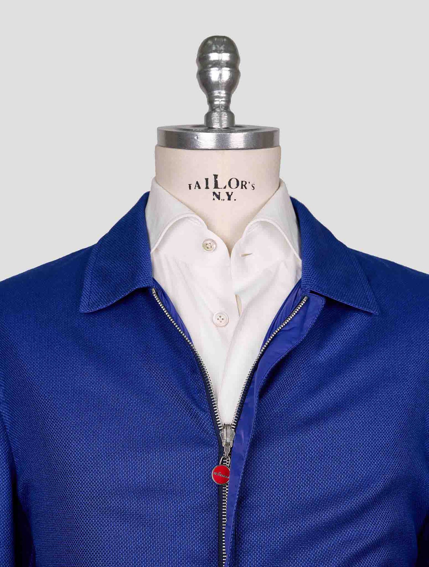 Kiton Blue Cashmere Silk Reverse Coat