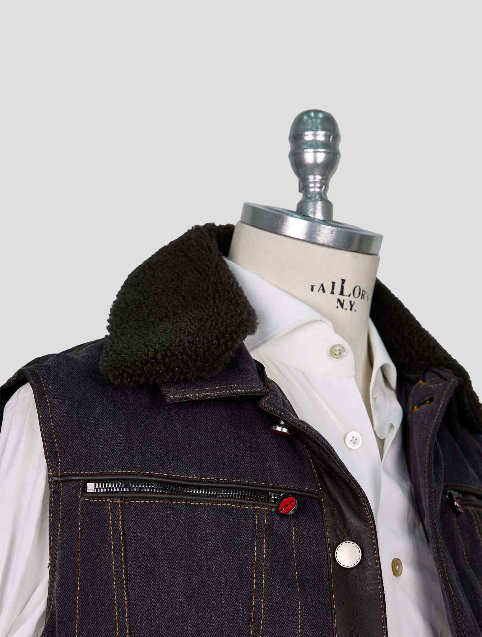 Kiton Gray Cotton Pl Gilet