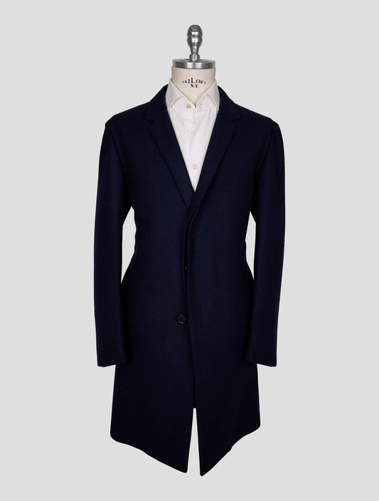 Kiton Blue Virgin Wool 14 Micron Overcoat