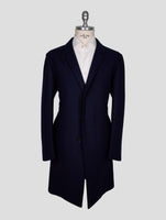 Kiton Blue Virgin Wool 14 Micron Overcoat