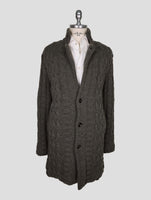 Kiton Green Cashmere Mink Fur Sweater Coat