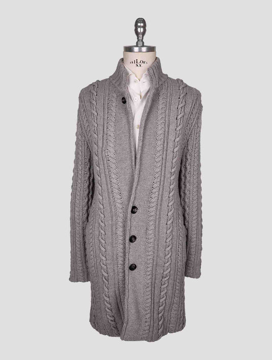 Kiton Gray Cashmere Sweater Coat