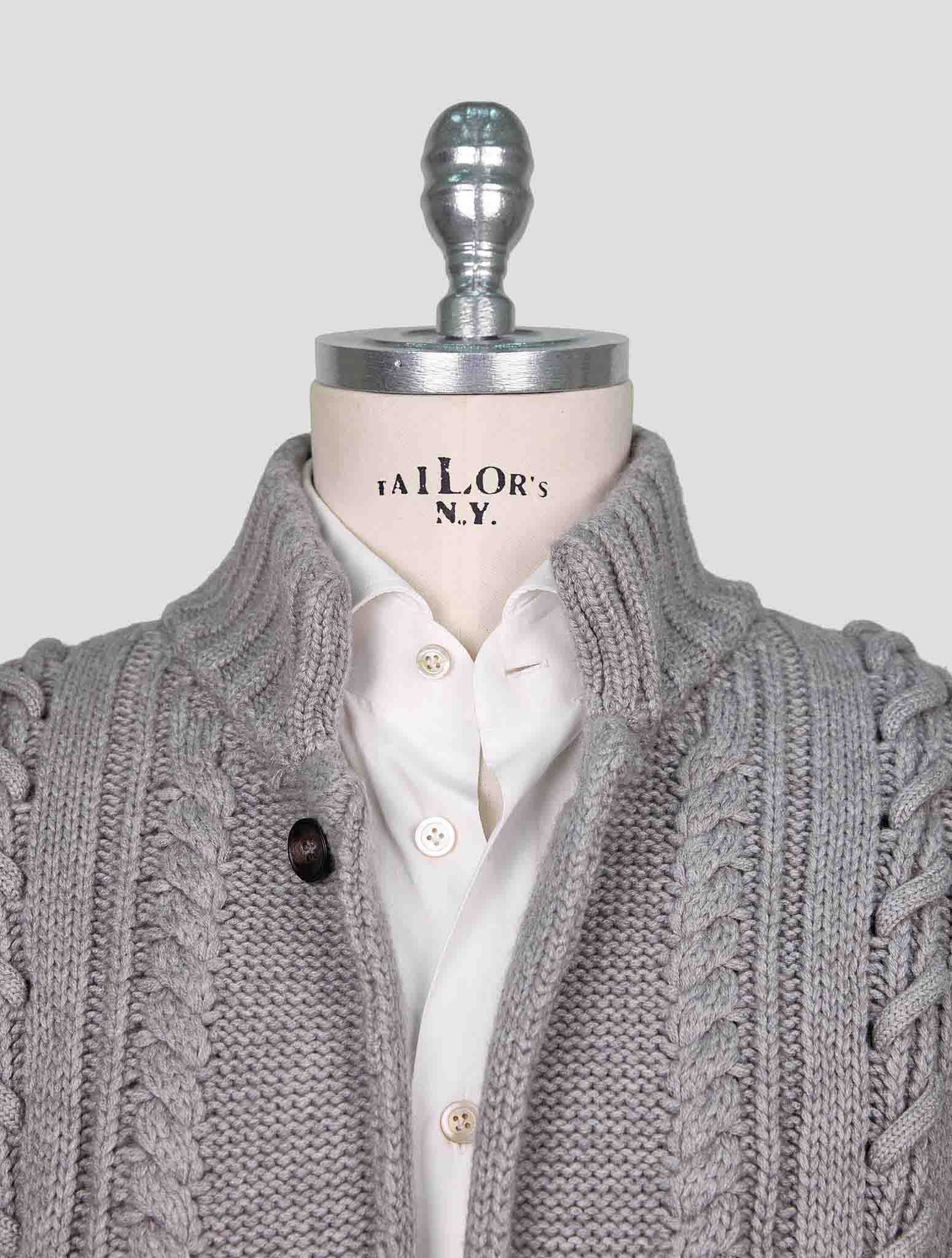 Kiton Gray Cashmere Sweater Coat