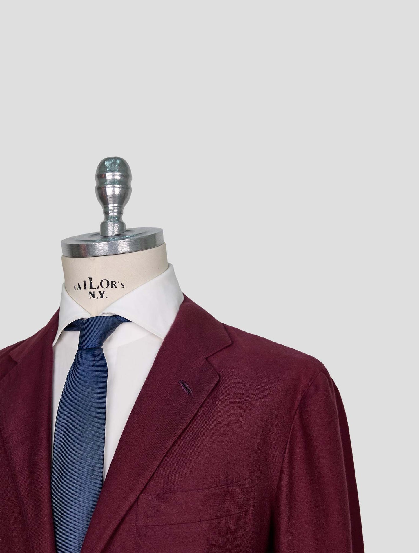 Kiton Burgundy Cotton Cashmere Blazer