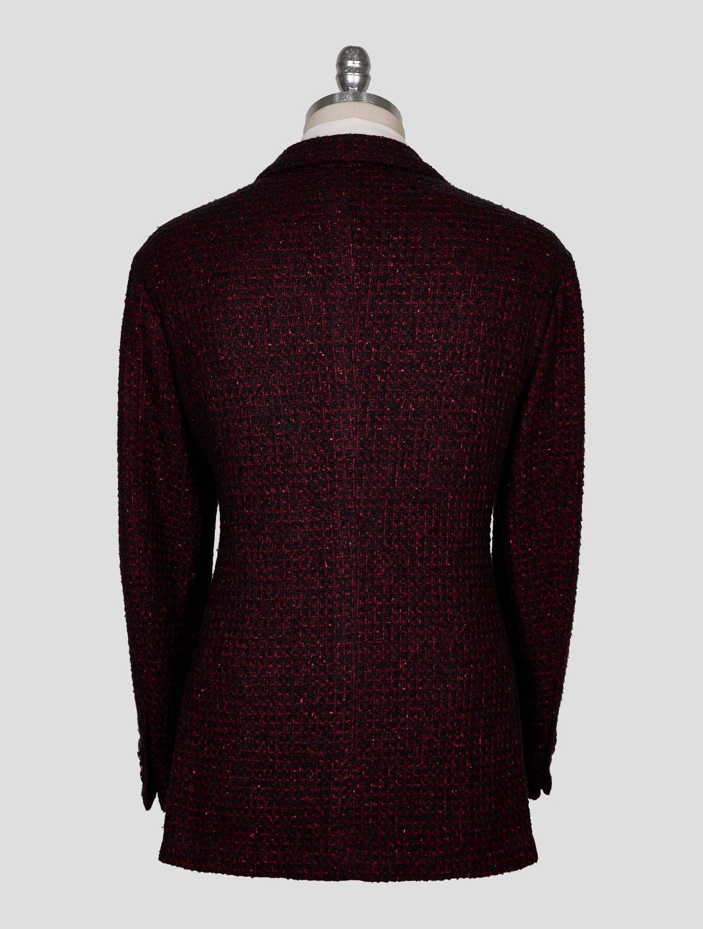 Kiton Red Black Cashmere Silk Blazer
