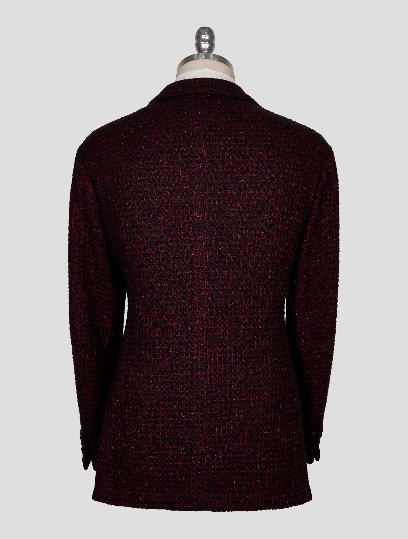 Kiton Red Black Cashmere Silk Blazer