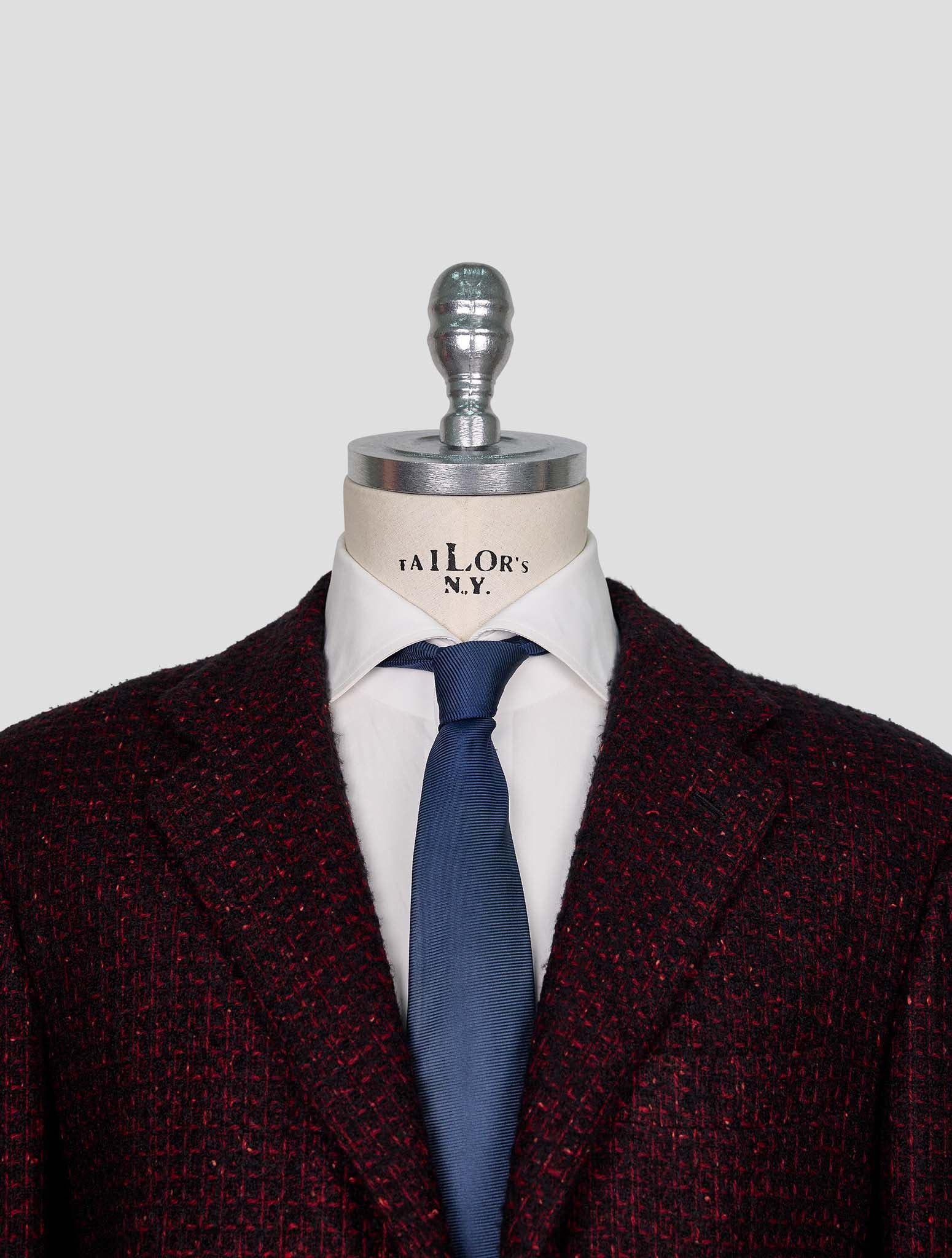 Kiton Red Black Cashmere Silk Blazer