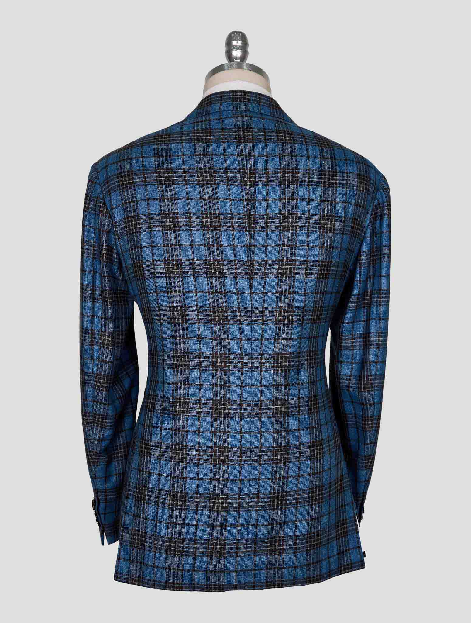 Kiton Light Blue Brown Cashmere Silk Linen Blazer