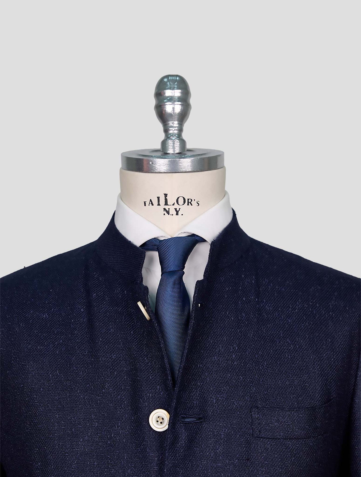 Kiton Blue Cashmere Wool Silk Linen Blazer