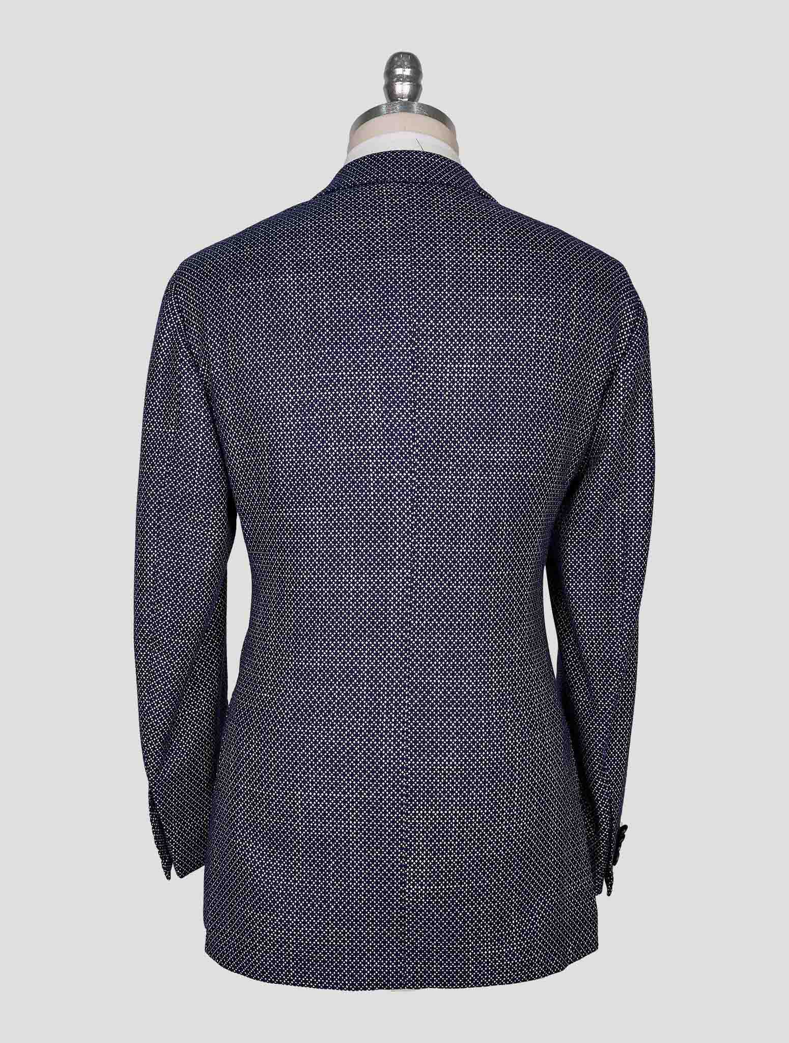 Kiton Blue White Cashmere Silk Blazer