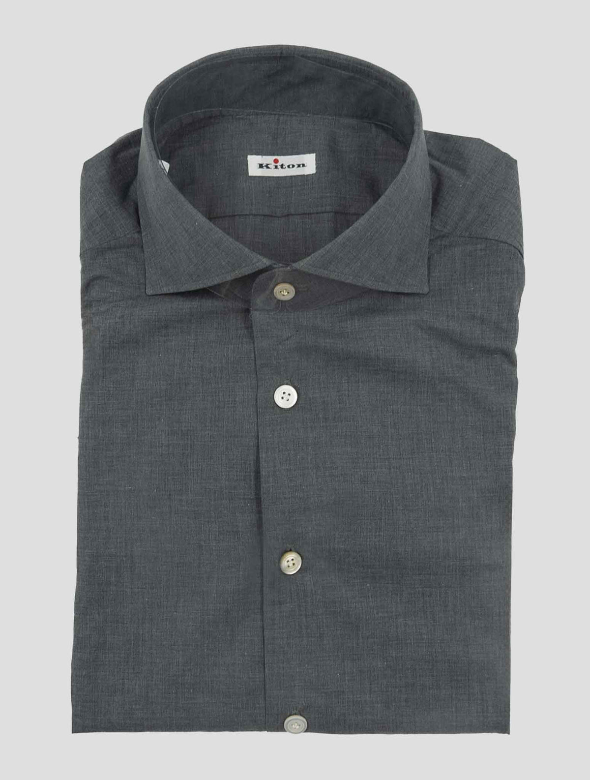 Kiton Gray Cotton Shirt