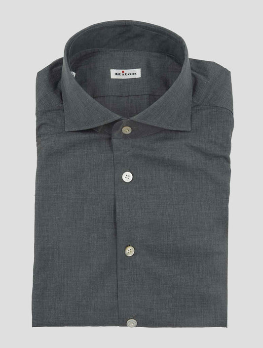 Kiton Gray Cotton Shirt