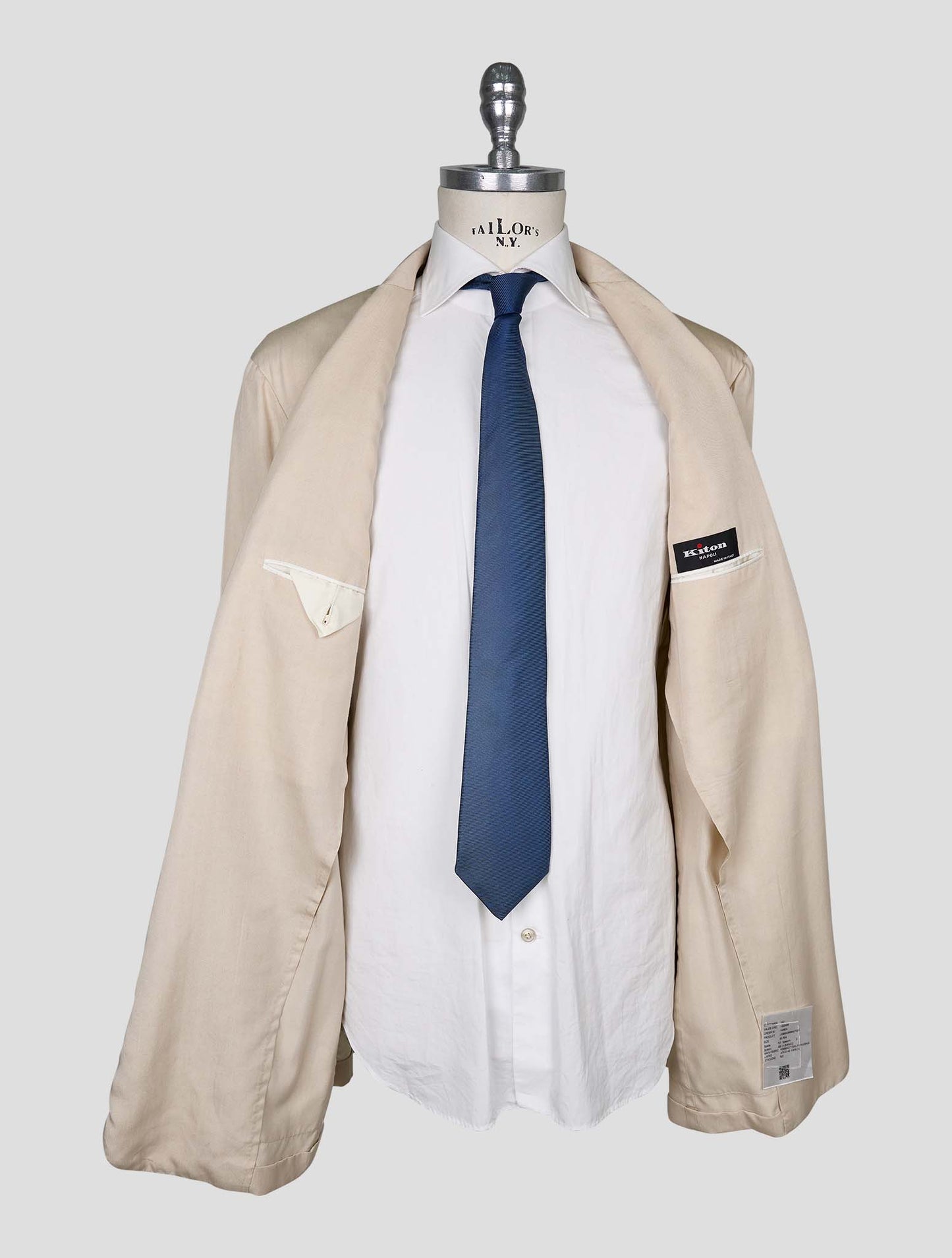 Kiton Beige Lyocell Viscose Silk Blazer