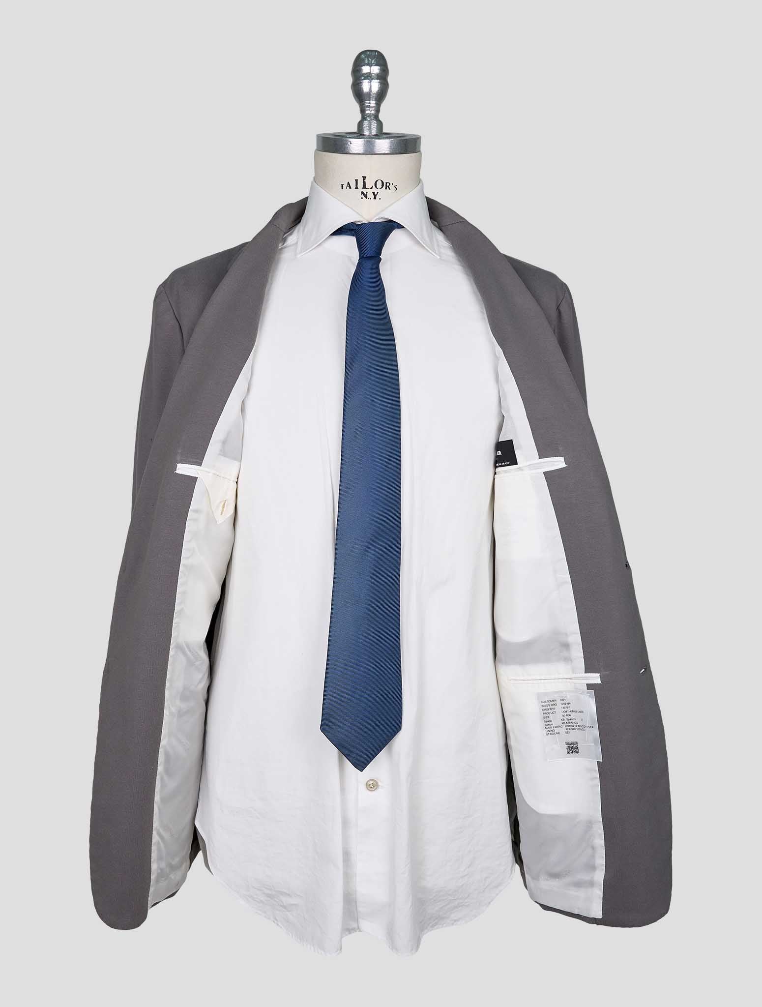 Kiton Gray Cotton Ea Blazer