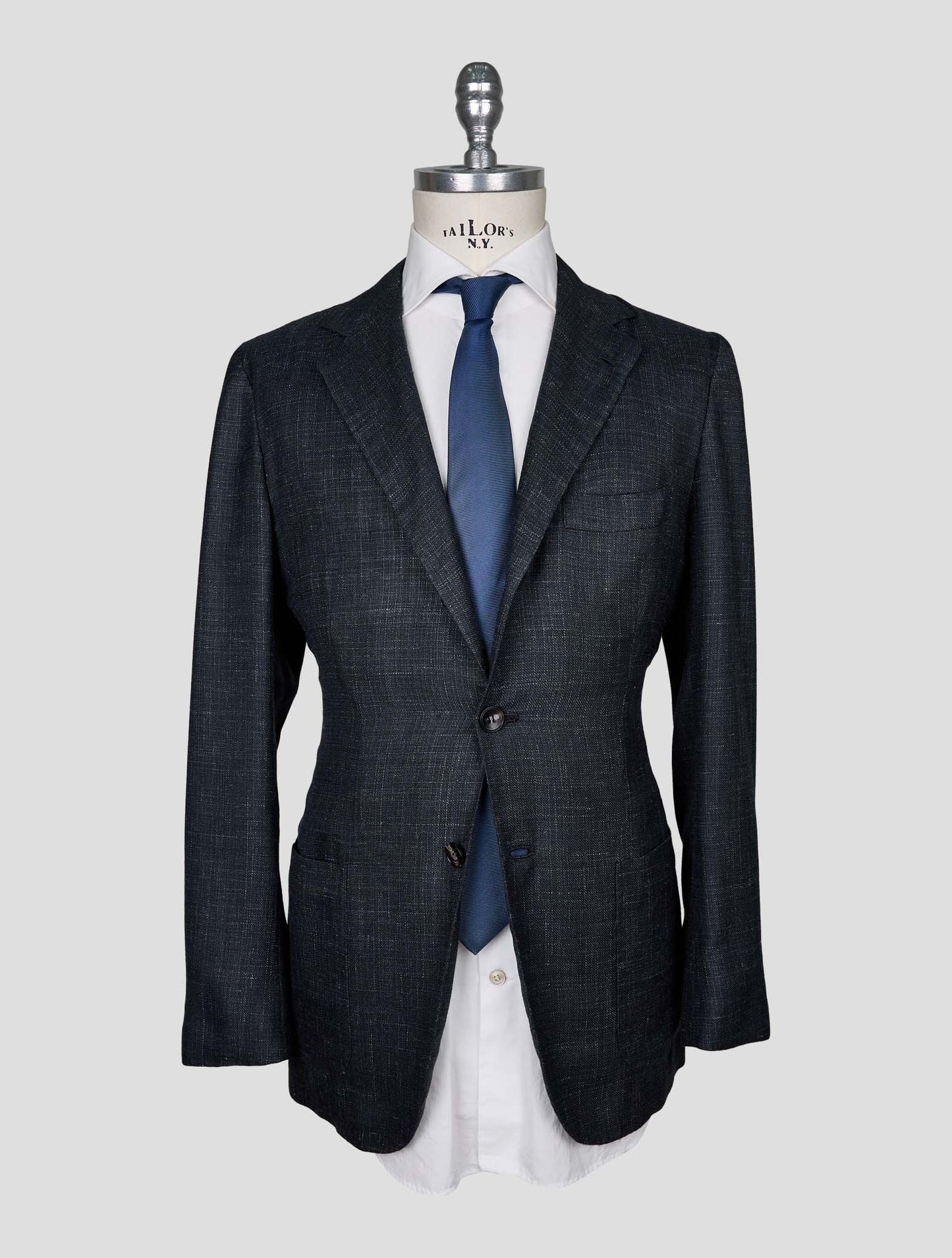 Kiton Gray Cashmere Silk Linen Blazer