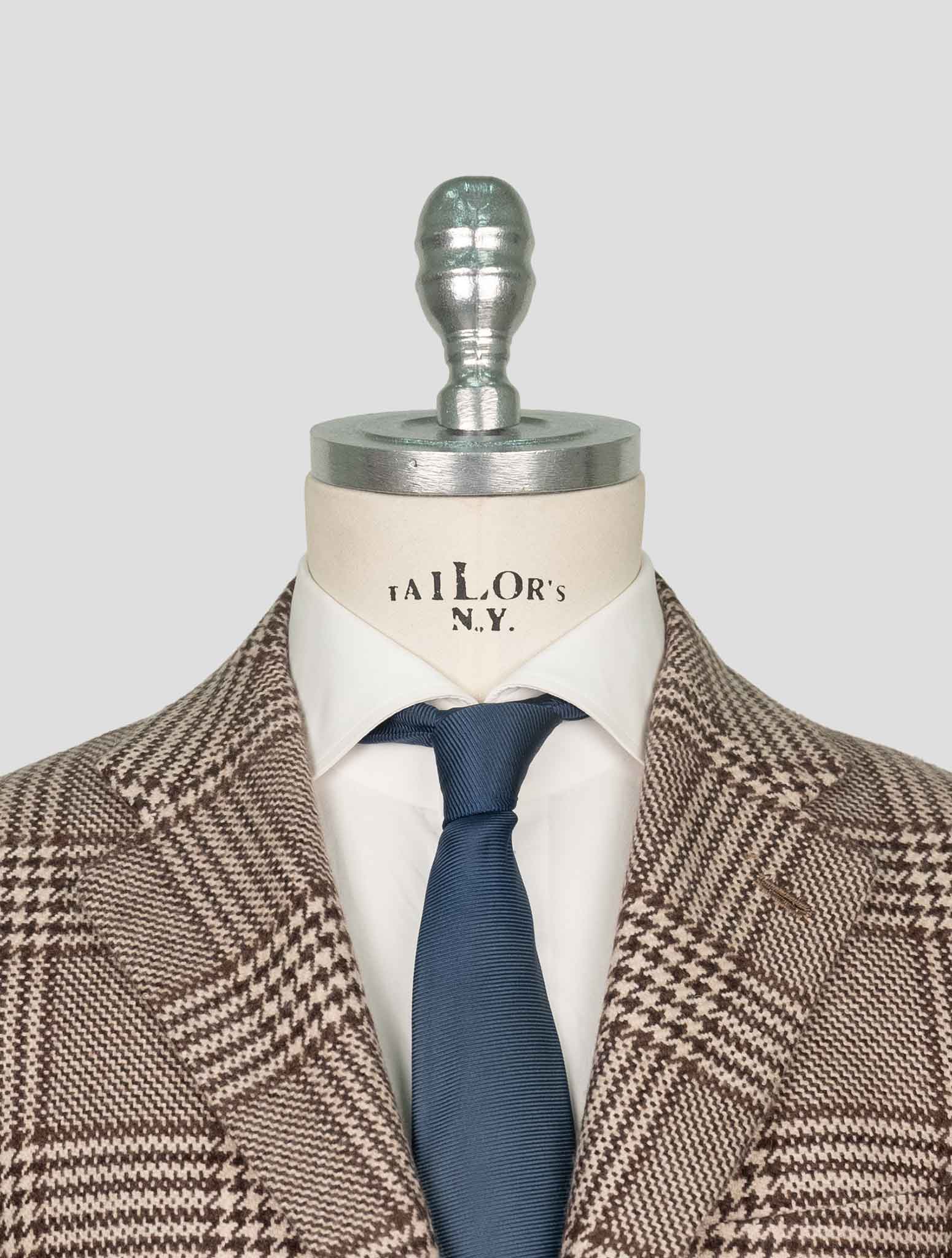 Kiton Brown White Cashmere Blazer