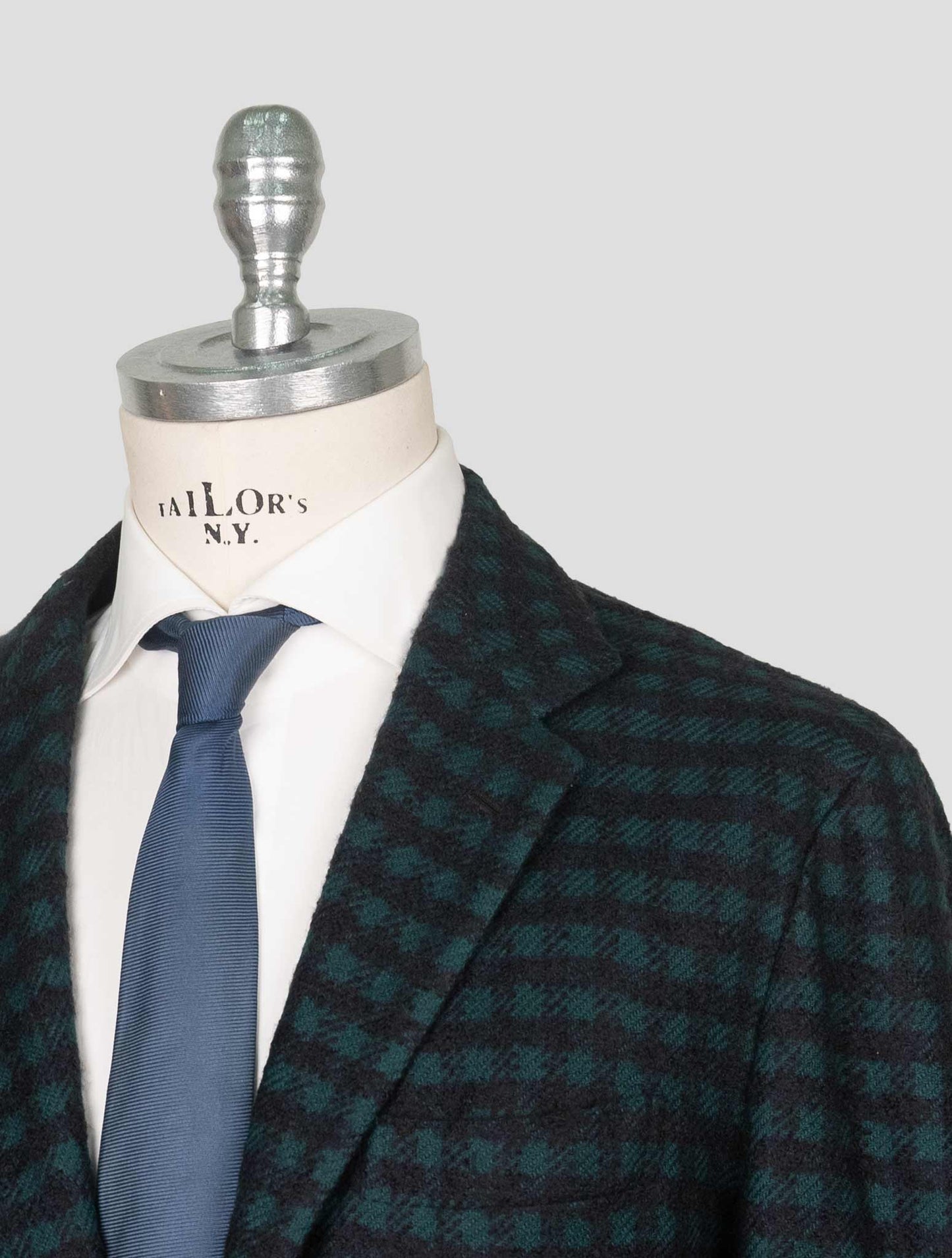 Kiton Green Blue Cashmere Silk Blazer
