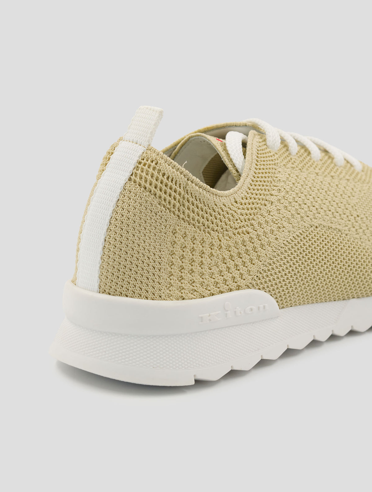 Kiton Beige Cotton Ea Sneakers