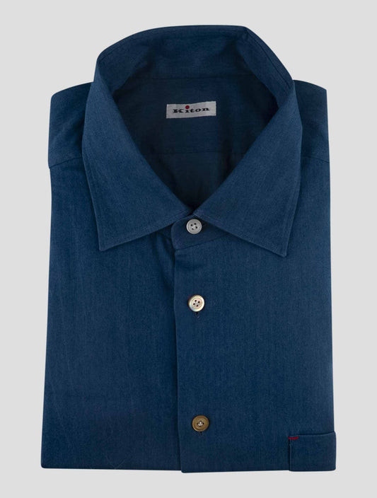 Kiton Denim Cotton Washed Shirt Nerano
