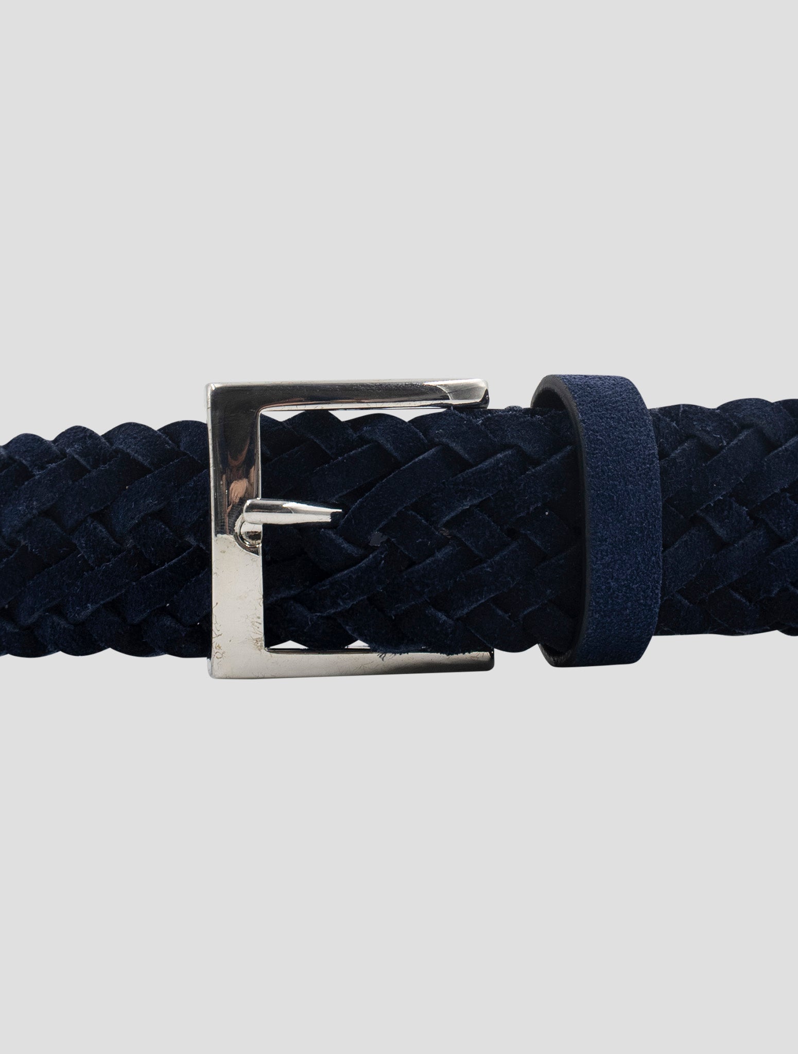Kiton Blue Leather Suede Belt