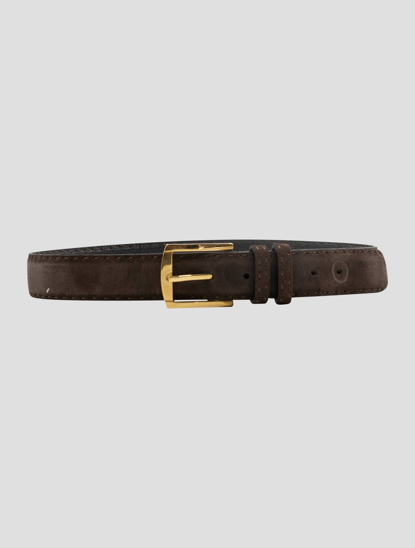 Kiton Brown Leather Suede Belt