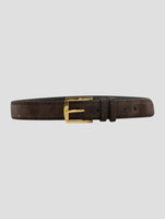 Kiton Brown Leather Suede Belt