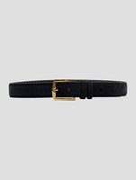 Kiton Black Leather Suede Belt