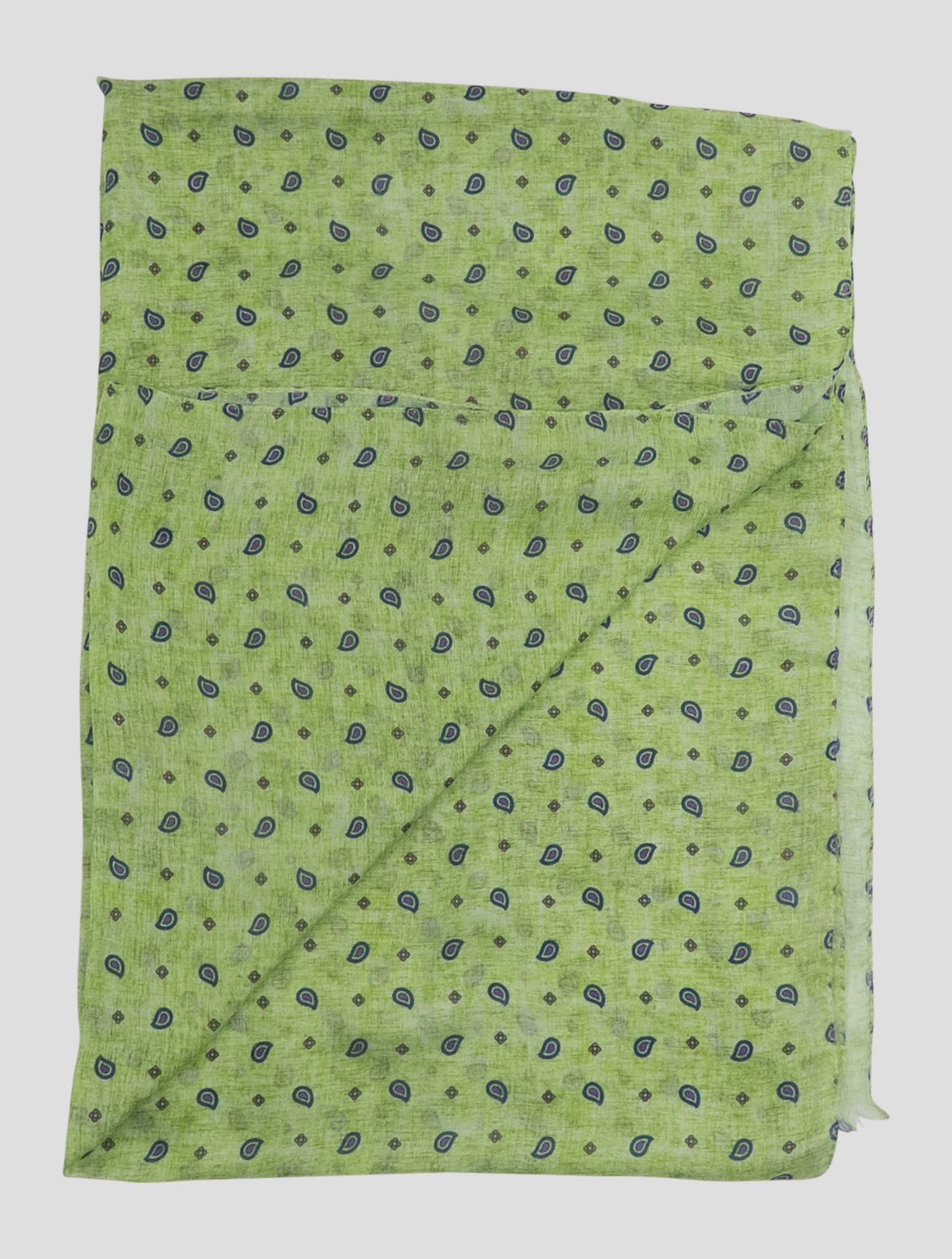 Kiton Green Silk Scarf 50x180