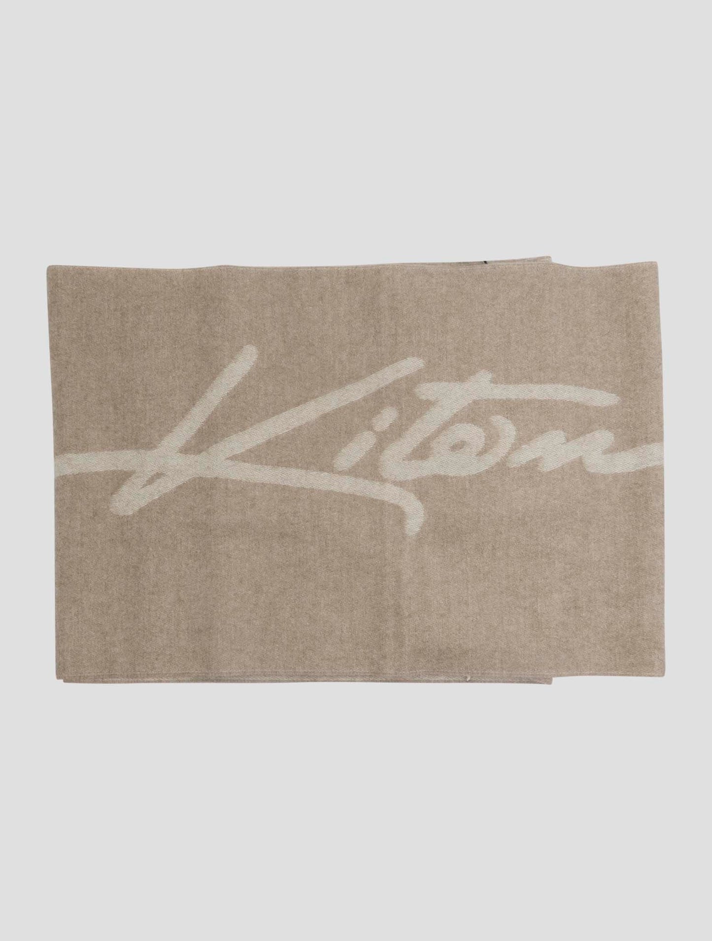 Kiton Beige Cashmere Scarf 35x180