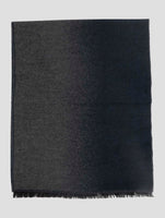 Kiton Gray Blue Cashmere Scarf 37x180