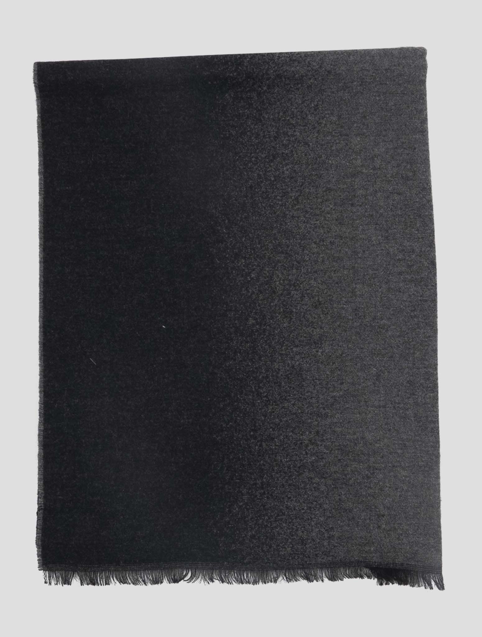 Kiton Gray Black Cashmere Scarf 37x180