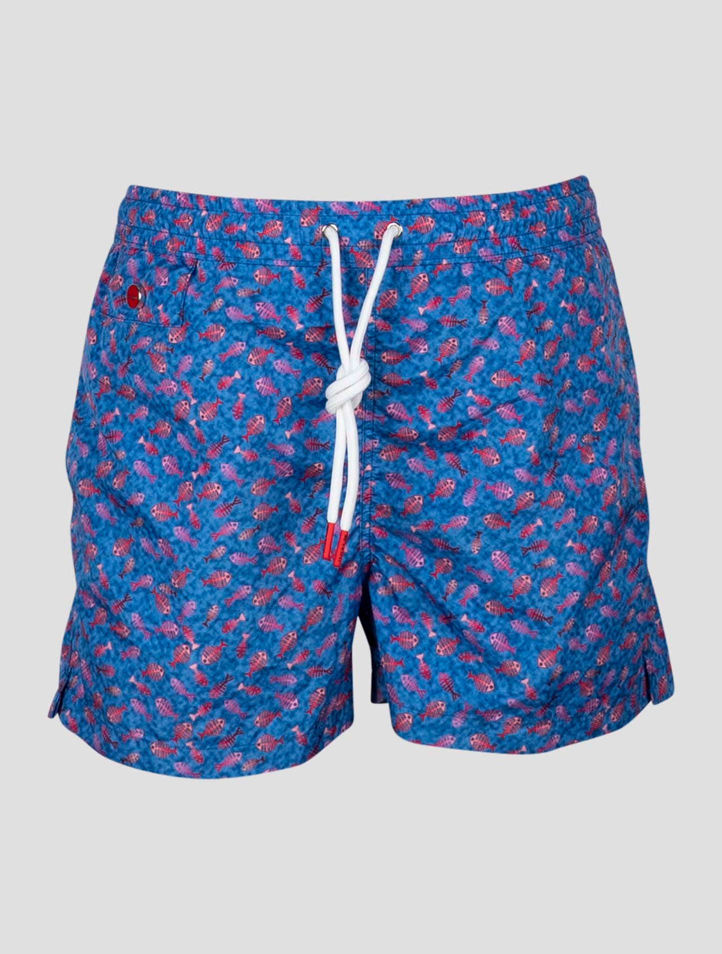 Kiton Light Blue Red Pl Swim Trunks