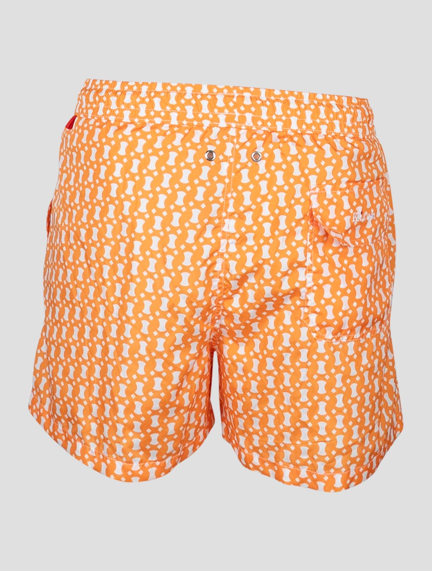 Kiton Orange White Pl Swim Trunks