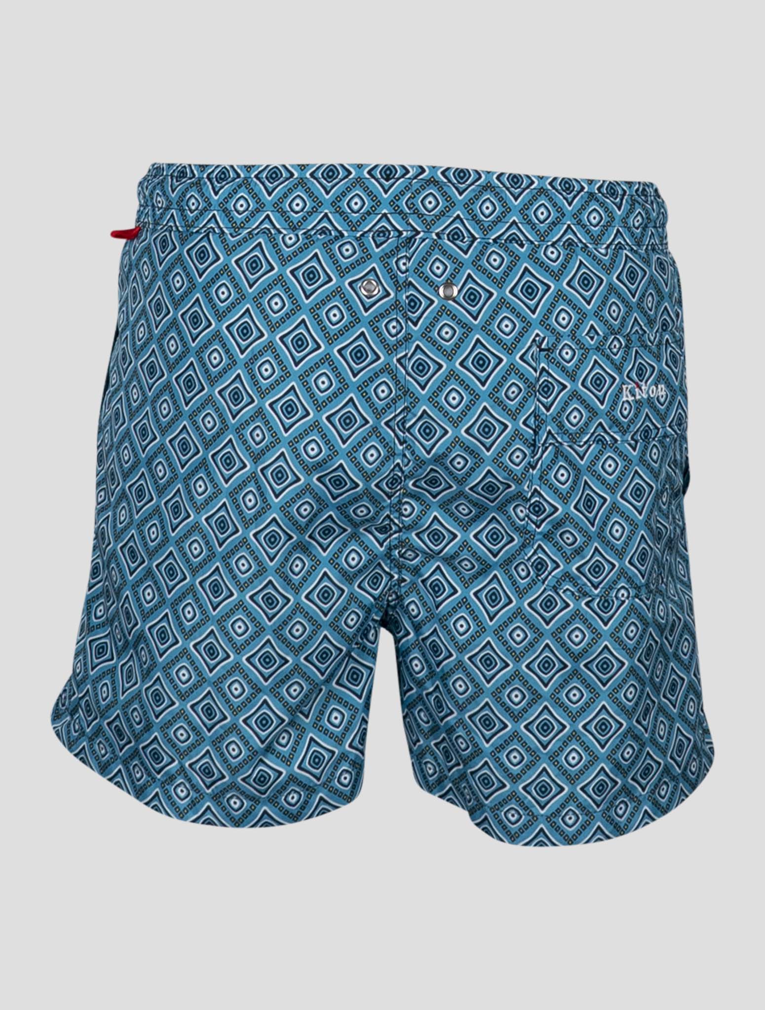 Kiton Light Blue Yellow Pl Swim Trunks