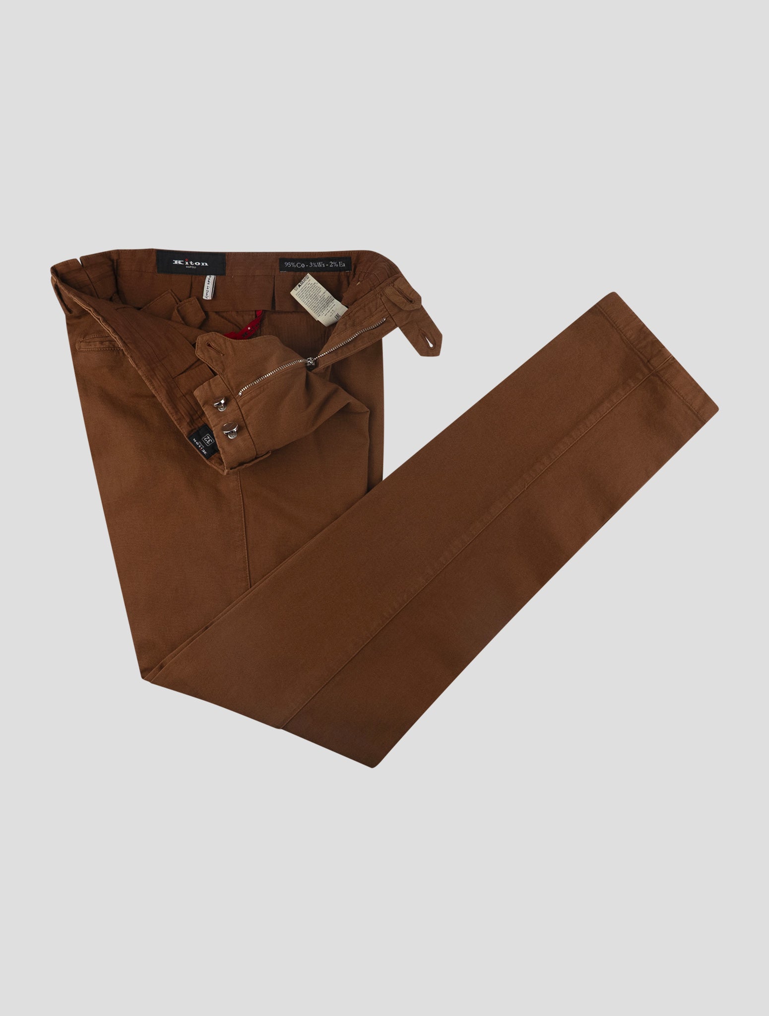 Kiton Brown Cotton Cashmere Ea Pants